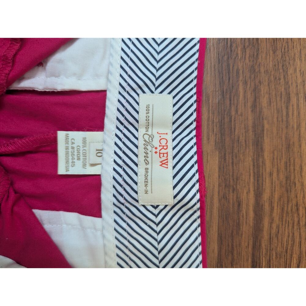 J.Crew Broken In Chinos Size 10 Fuschia Pink Cotton Preppy Barbiecore Minimalist - Picture 4 of 7
